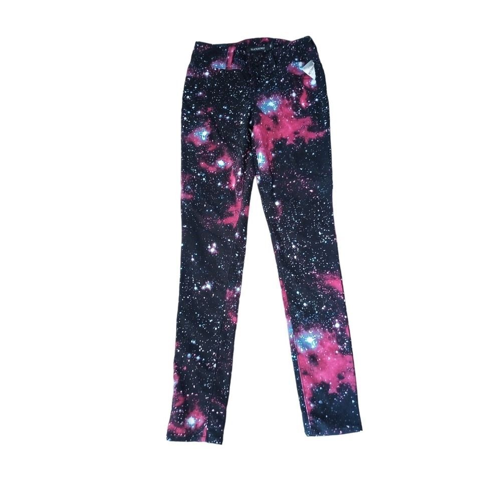 Blackheart Hot Topic Galaxy Nebula Super Skinny Jeans‎ Womens 0 NWT Space Print